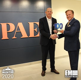 PAE CEO John Heller Receives Fifth Wash100 Award From From Jim Garrettson, CEO of Executive Mosaic