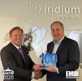 Matt Desch, CEO of Iridium Communications, Receives Sixth Consecutive Wash100 Award From Jim Garrettson, CEO of Executive Mosaic