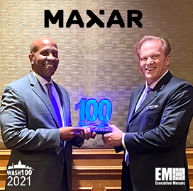 Executive Mosaic CEO Jim Garrettson Presents Maxar Technologies’ Tony Frazier His Fifth Wash100 Award
