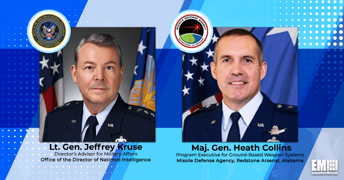 Lt. Gen. Jeffrey Kruse, Maj. Gen. Heath Collins Nominated to DIA, MDA Leadership Posts