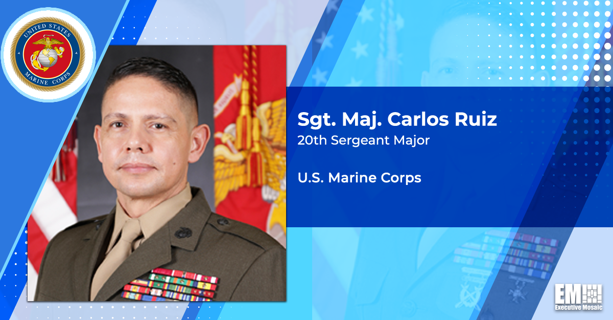 Sgt. Maj. Carlos Ruiz Selected to Serve as USMC’s 20th Sergeant Major