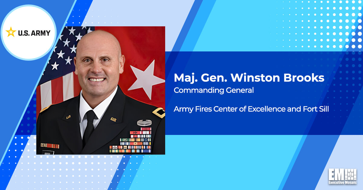 Maj. Gen. Winston Brooks Named Commanding General of Army Fires Center of Excellence