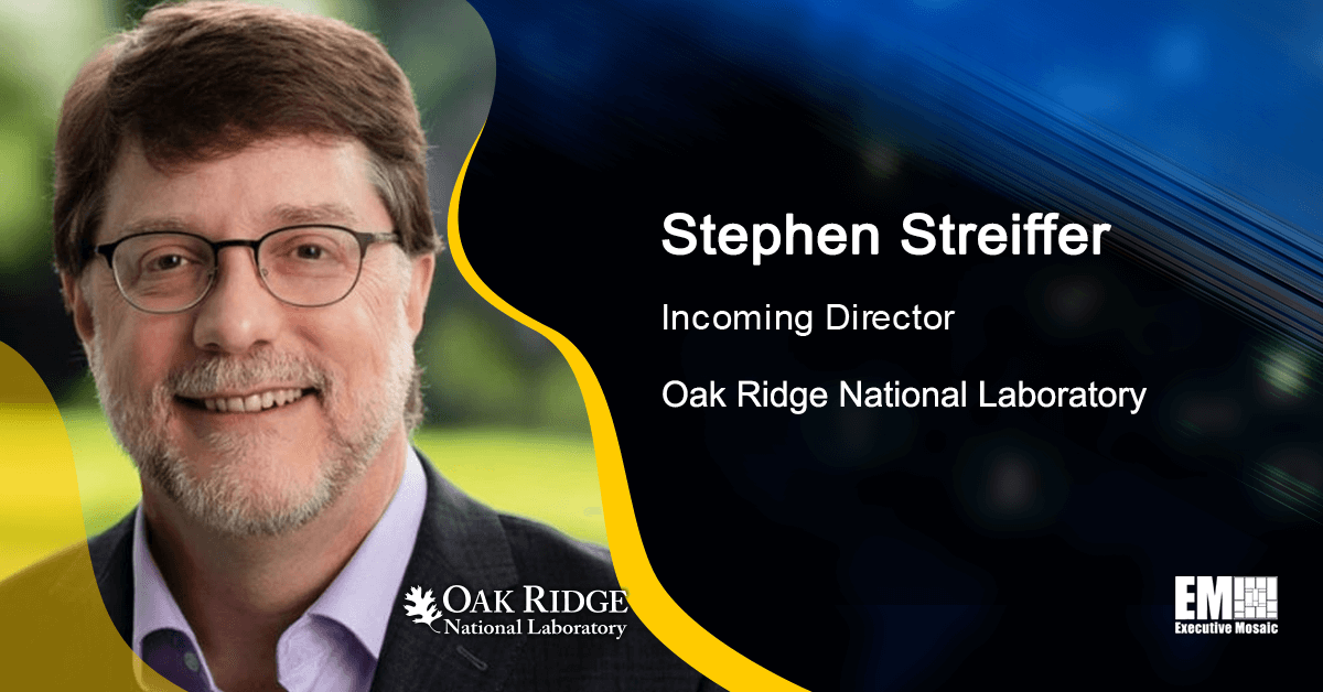Stephen Streiffer to Assume Oak Ridge National Lab Director Post in October