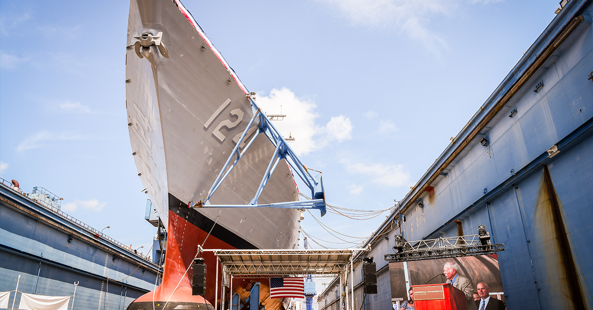 Navy, General Dynamics Christen Future Guided-Missile Destroyer DDG 124