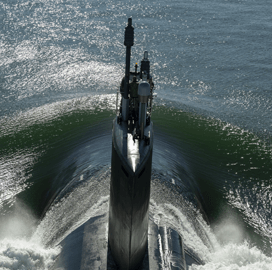 Virginia-Class Fast-Attack Submarine USS Idaho Launches Into Thames River