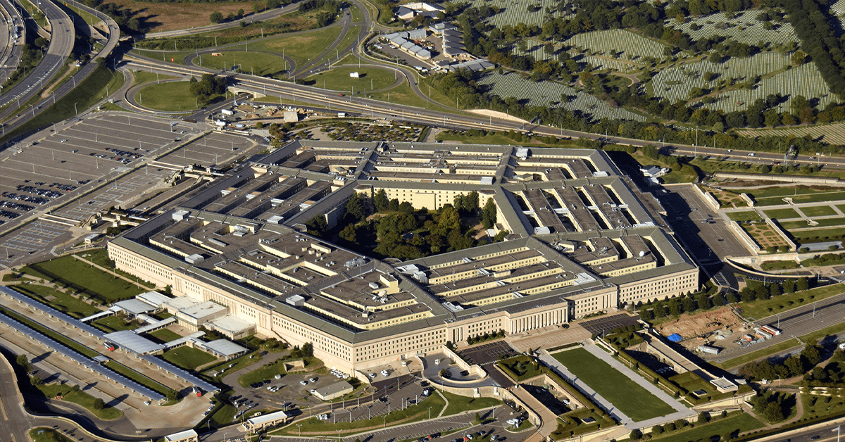 Aerial shot of the Pentagon building