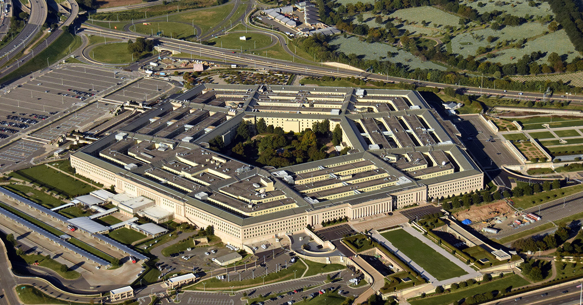 Aerial shot of the Pentagon building
