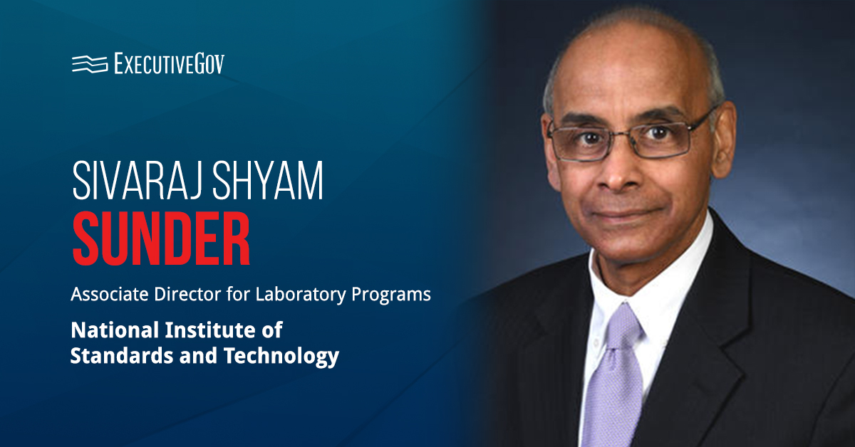 Shyam Sunder has been named NIST's associate director for laboratory programs