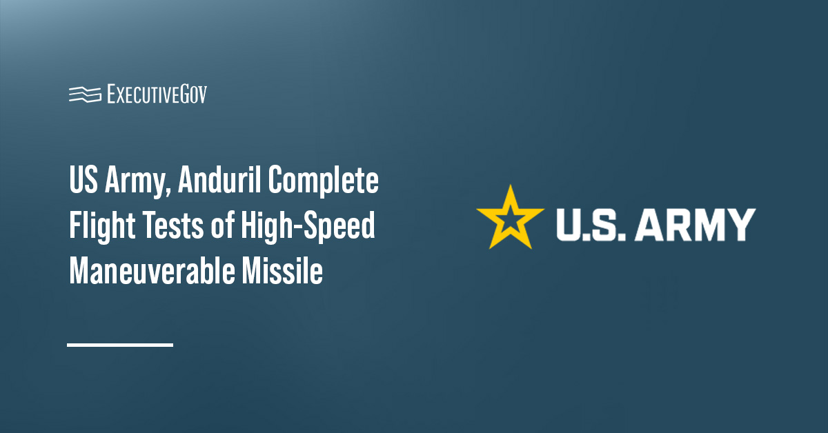 The U.S. Army logo. The Army and Anduril have wrapped up a series of tests for the High-Speed Maneuverable Missile.
