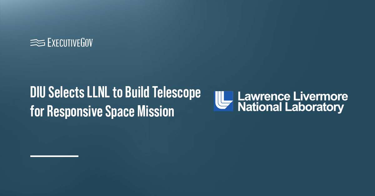 Lawrence Livermore National Laboratory logo. DIU selected LLNL to build a monolithic telescope.