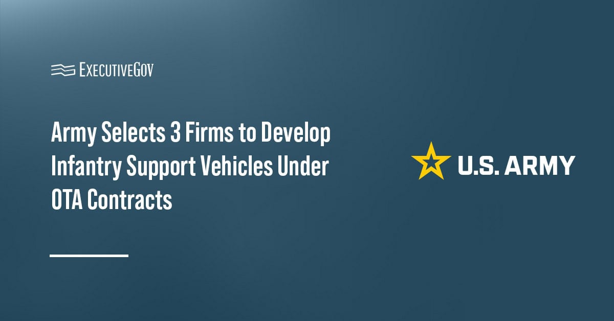 U.S. Army logo. Three companies landed OTA contracts from the Army to convert ISVs into autonomous vehicles.
