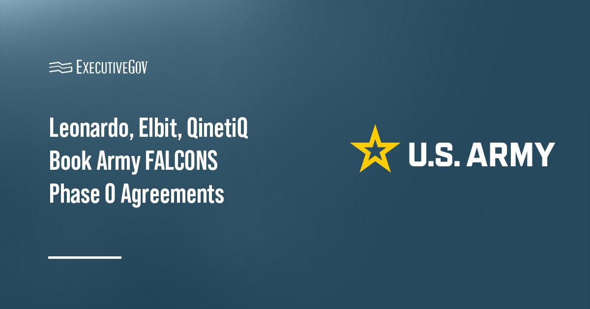Army logo. The U.S. Army is working with industry on the FALCONS program