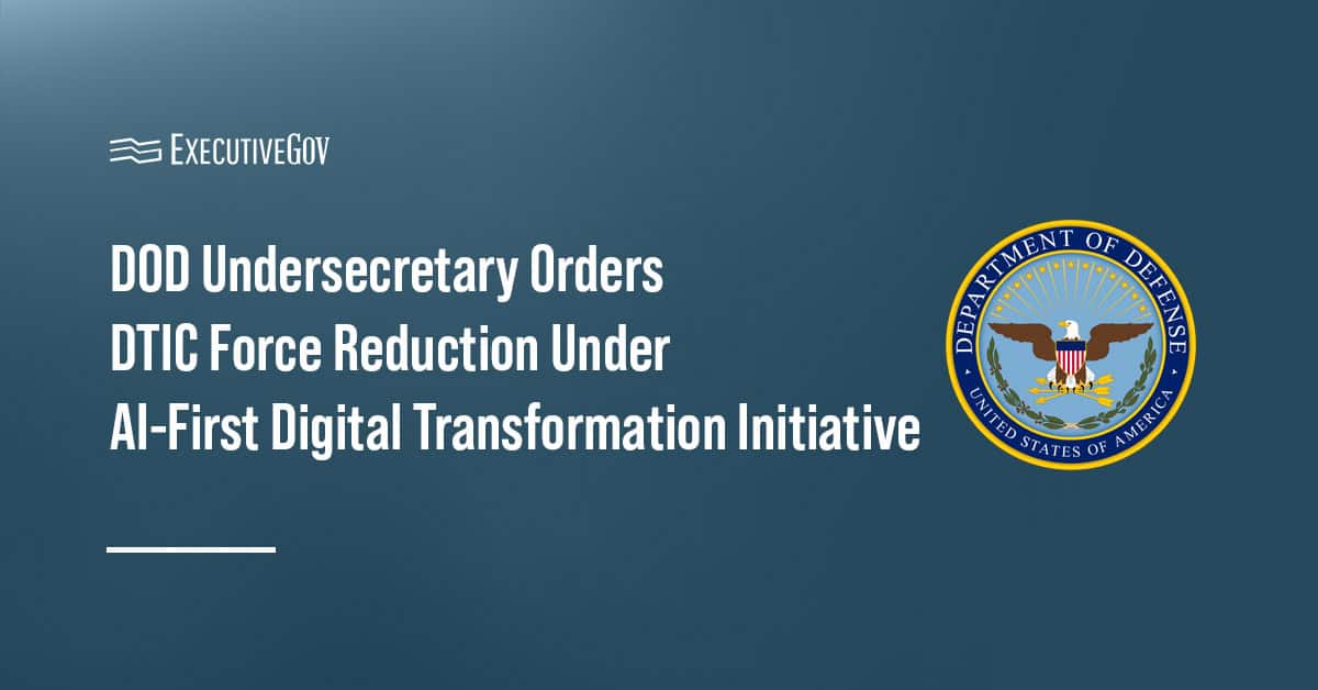 Department of Defense logo. The DOD is reorganizing the Defense Technical Information Center.