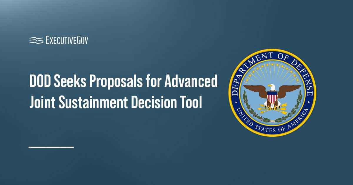 Department of Defense seal. The DOD is seeking proposals for an advanced logistics support tool.