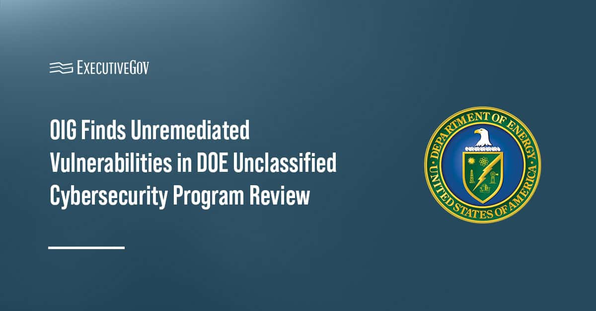 Department of Energy logo. The DOE has not resolved cyber vulnerabilities, according to the agency's OIG