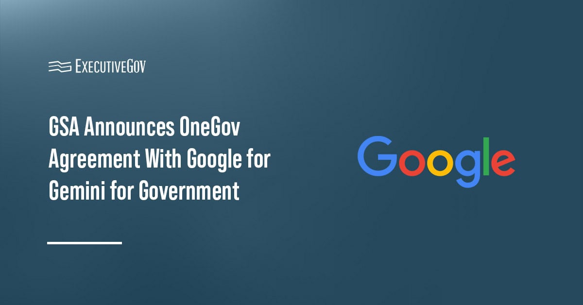 Google logo. Google will offer its Gemini for Government artificial intelligence platform for less than $0.50 per agency