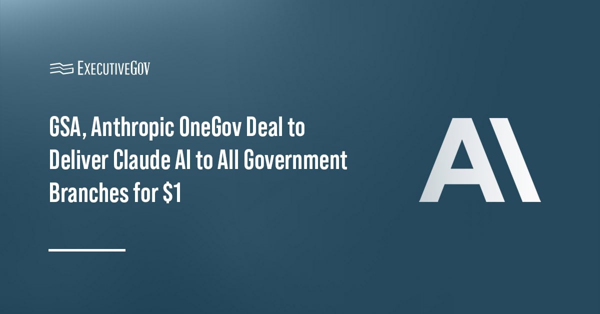 Anthropic logo. GSA announced a OneGov agreement with Anthropic to advance AI adoption in government.