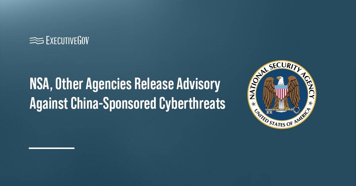 NSA logo. The NSA and other agencies released an advisory against China-sponsored cyberthreats.