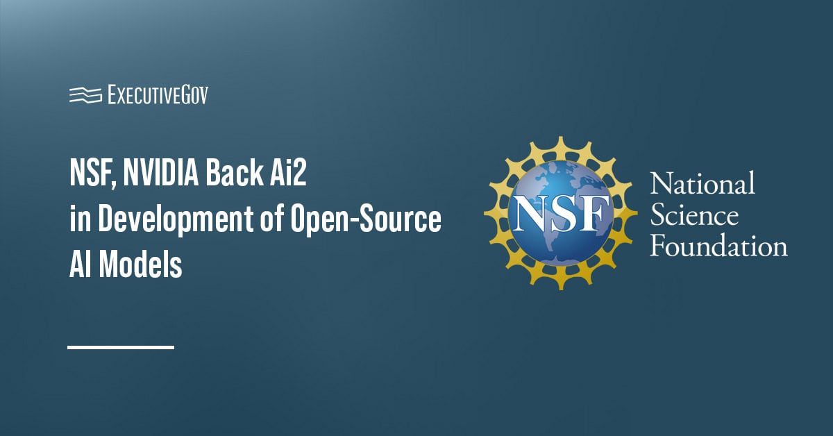 National Science Foundation logo. NSF partners with NVIDIA to fund the development of open-source AI models.