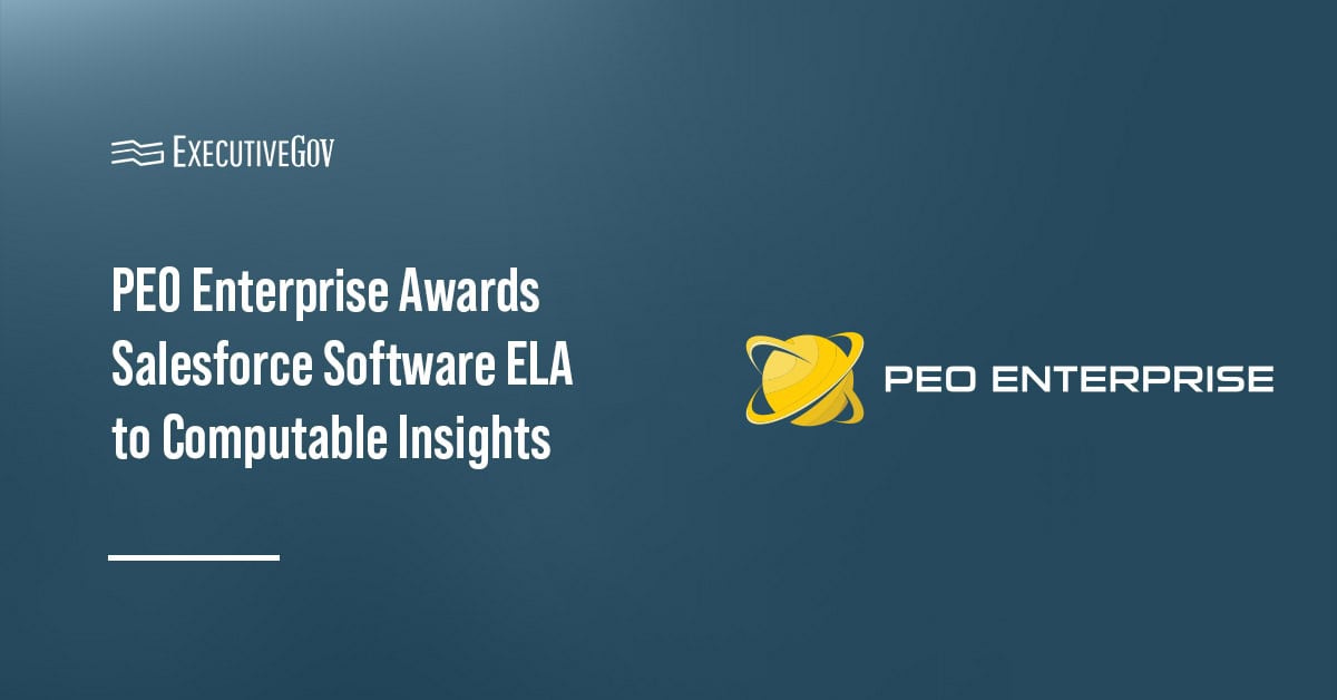 PEO Enterprise logo. Computable Insights has secured an ELA from the Army's PEO Enterprise and Contracting Command.