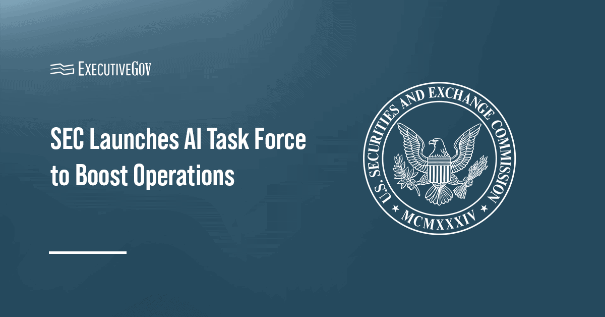 SEC logo. SEC launched the AI Task Force and appointed Chief AI Officer Valerie Szczepanik as head.