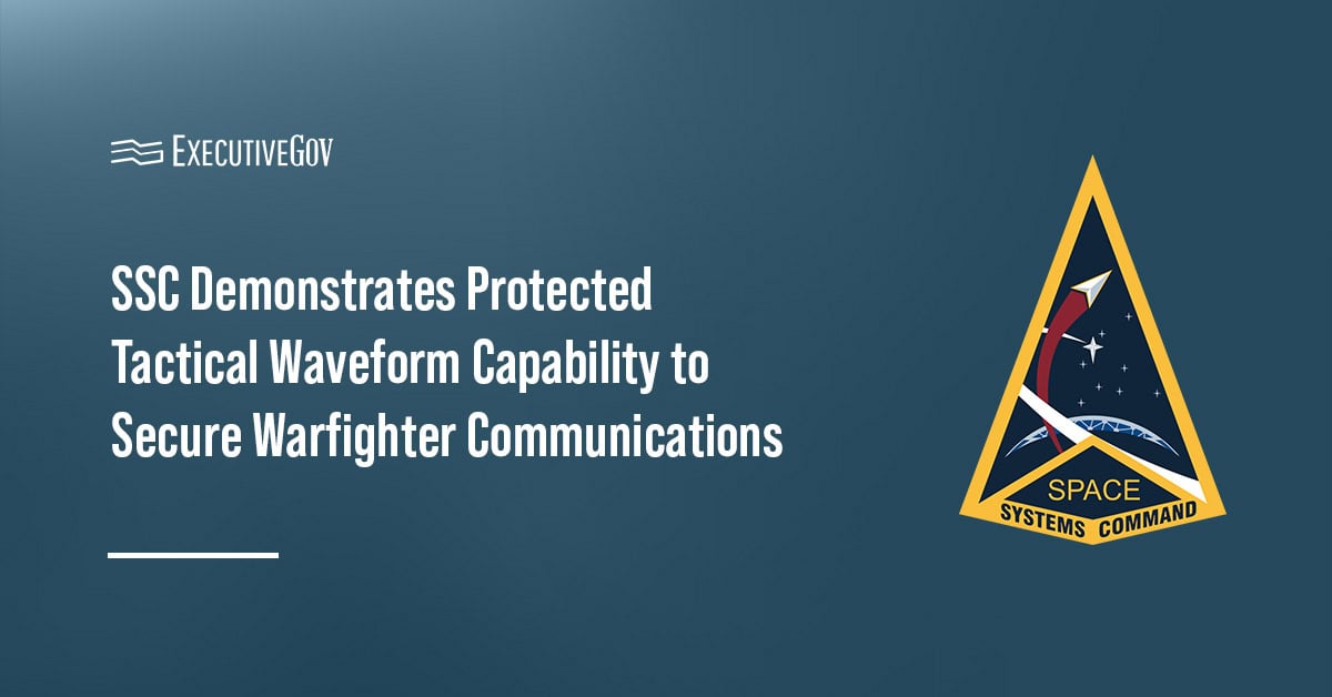 Space Systems Command logo. SSC demonstrated Protected Tactical Waveform satellite communications.