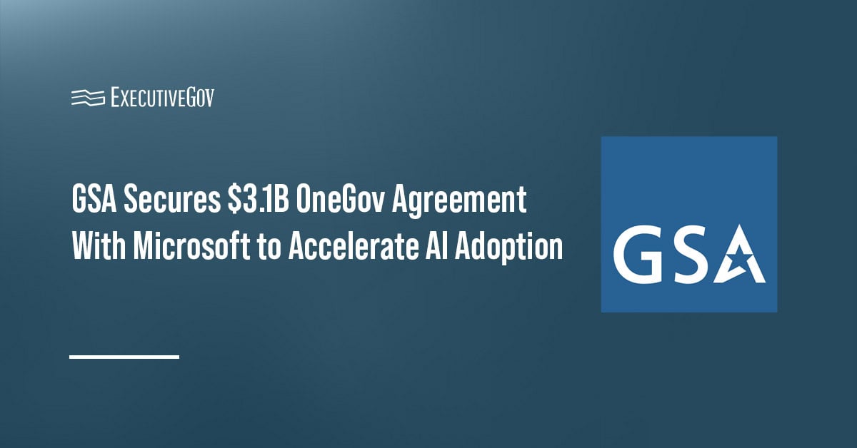 General Services Administration logo. GSA announced a OneGov agreement with Microsoft aimed at advancing gov't AI adoption.