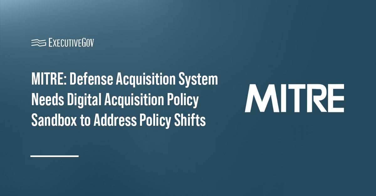 MITRE logo. MITRE published a paper proposing the development of a digital acquisition policy sandbox for the DAS.