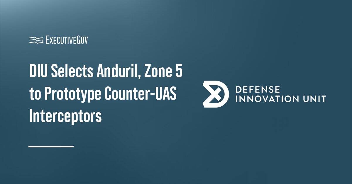 Defense Innovation Unit logo. DIU selected Anduril and Zone 5 to prototype counter-UAS interceptors.