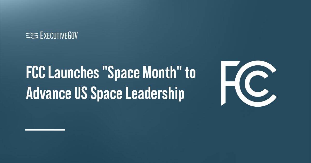 Federal Communications Commission logo. FCC Chairman Brendan Carr has launched “Space Month."