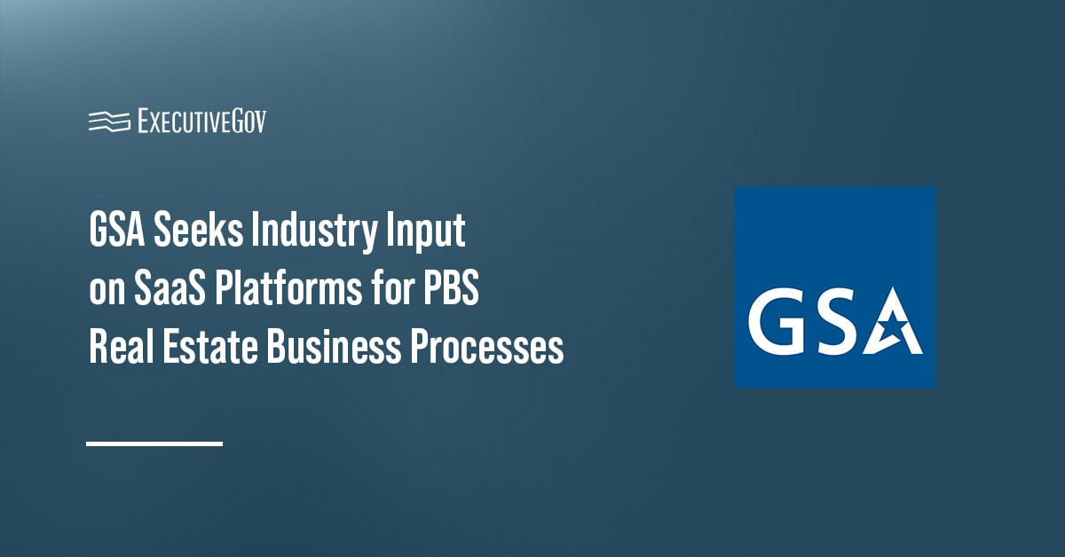 GSA logo. Agency RFI on technology platforms streamlining real estate business processes