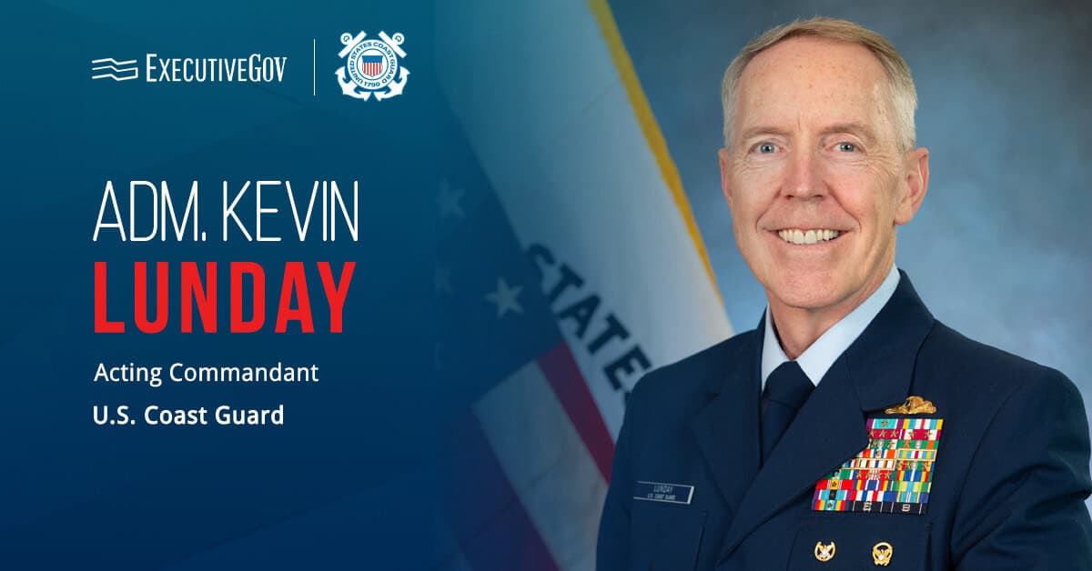 Kevin Lunday headshot. Admiral cites command and control reasons behind US Coast Guard aircraft procurement