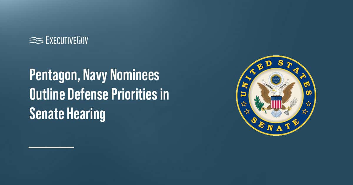 Senate seal. The Senate is considering four individuals for key Pentagon and Navy roles