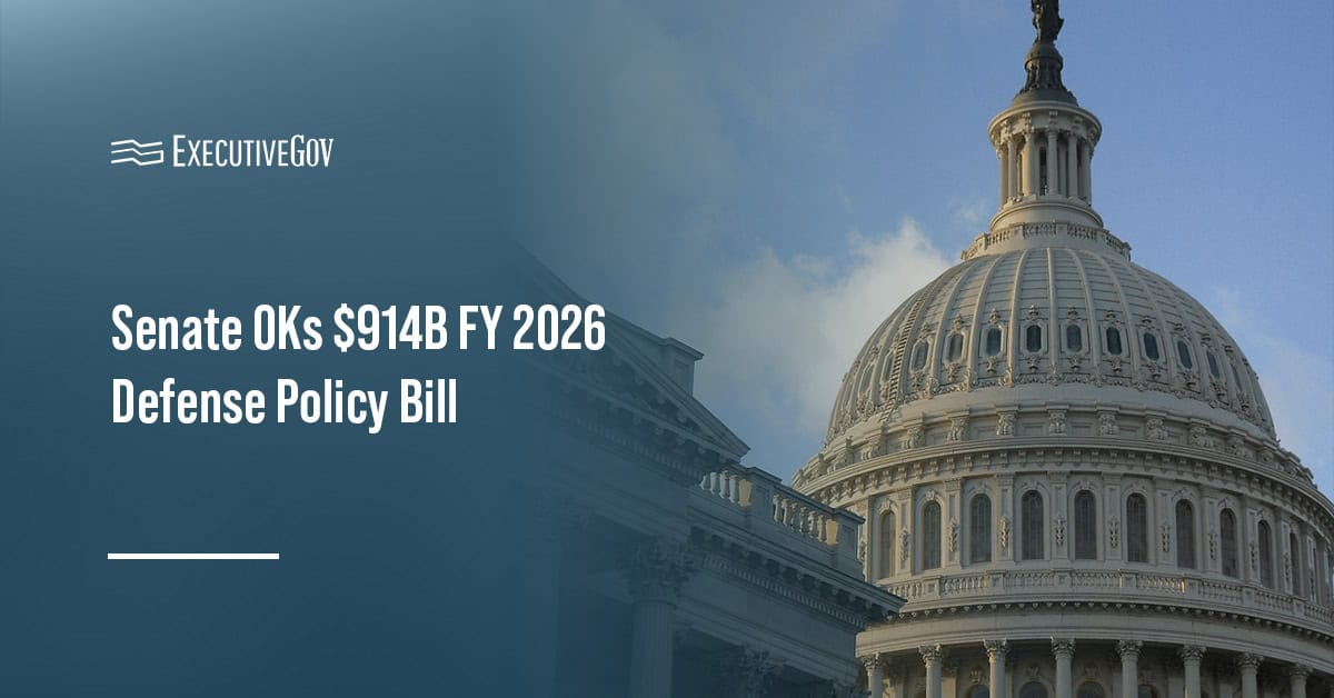 Capitol Hill building. The Senate voted 77-20 to pass the fiscal year 2026 National Defense Authorization Act.