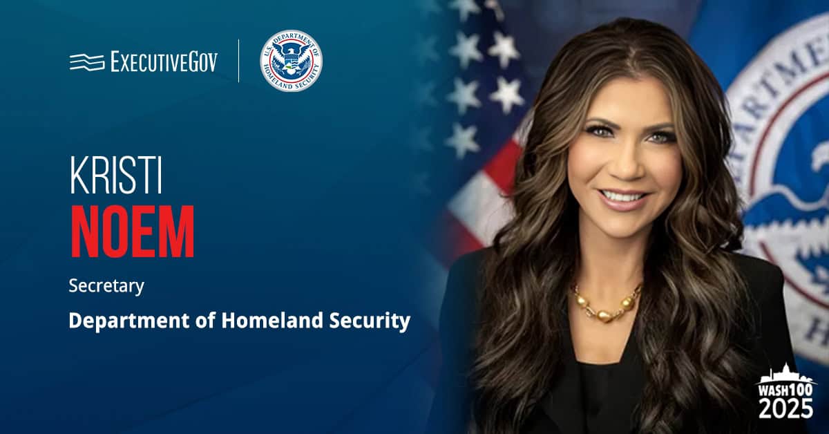 Kristi Noem. The DHS secretary announced a $1B upgrade to U.S. airport security systems.