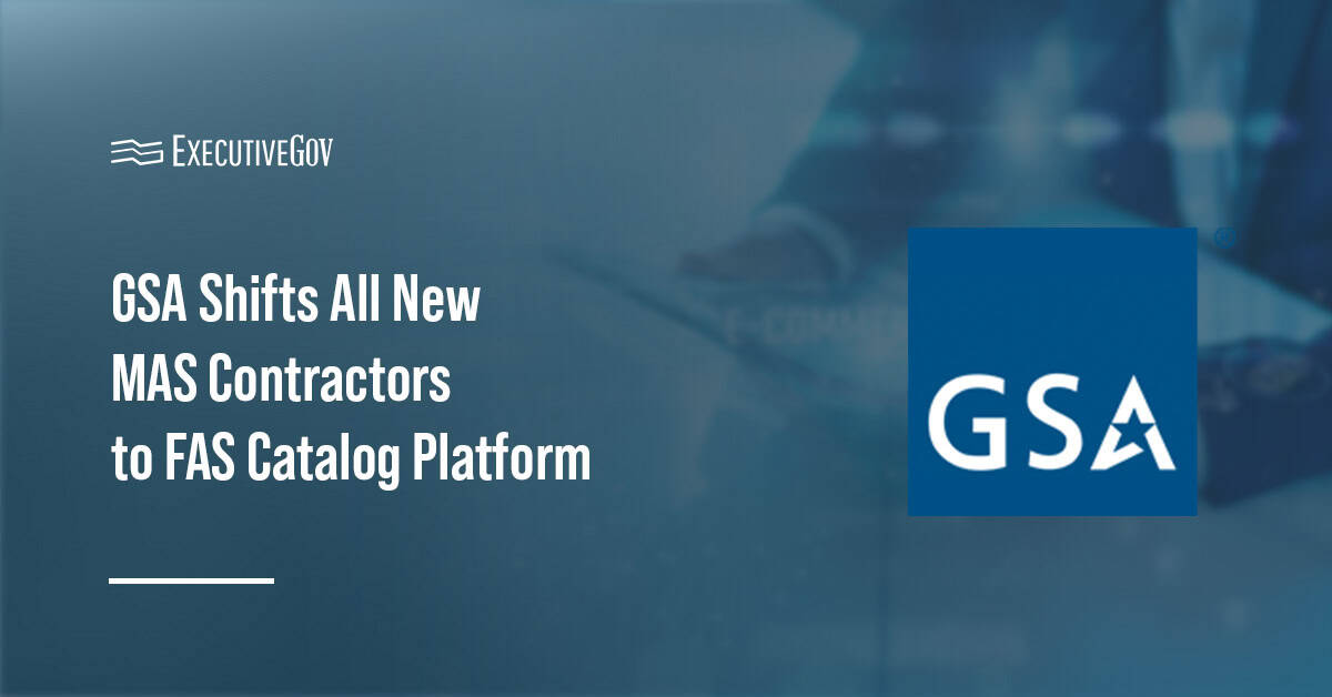 GSA logo. GSA makes FCP the default system for newly awarded MAS contractors.