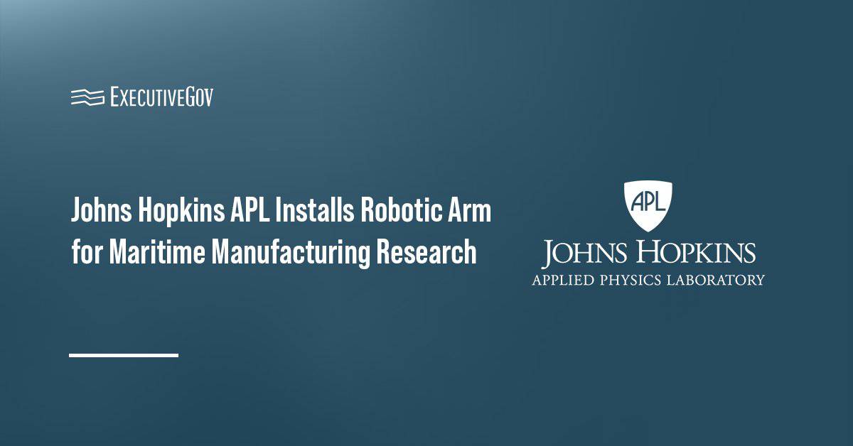 johns-hopkins-apl-robotic-arm-maritime-research Johns Hopkins APL logo. The Johns Hopkins APL has installed the RAMLAB MaxQ industrial robot in its manufacturing facility.