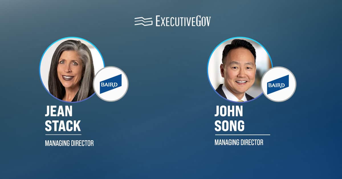 jean-stack-john-song-baird-2025-conference Jean Stack, John Song. Every year since 2018, the Baird managing directors have put on the defense and government conference.