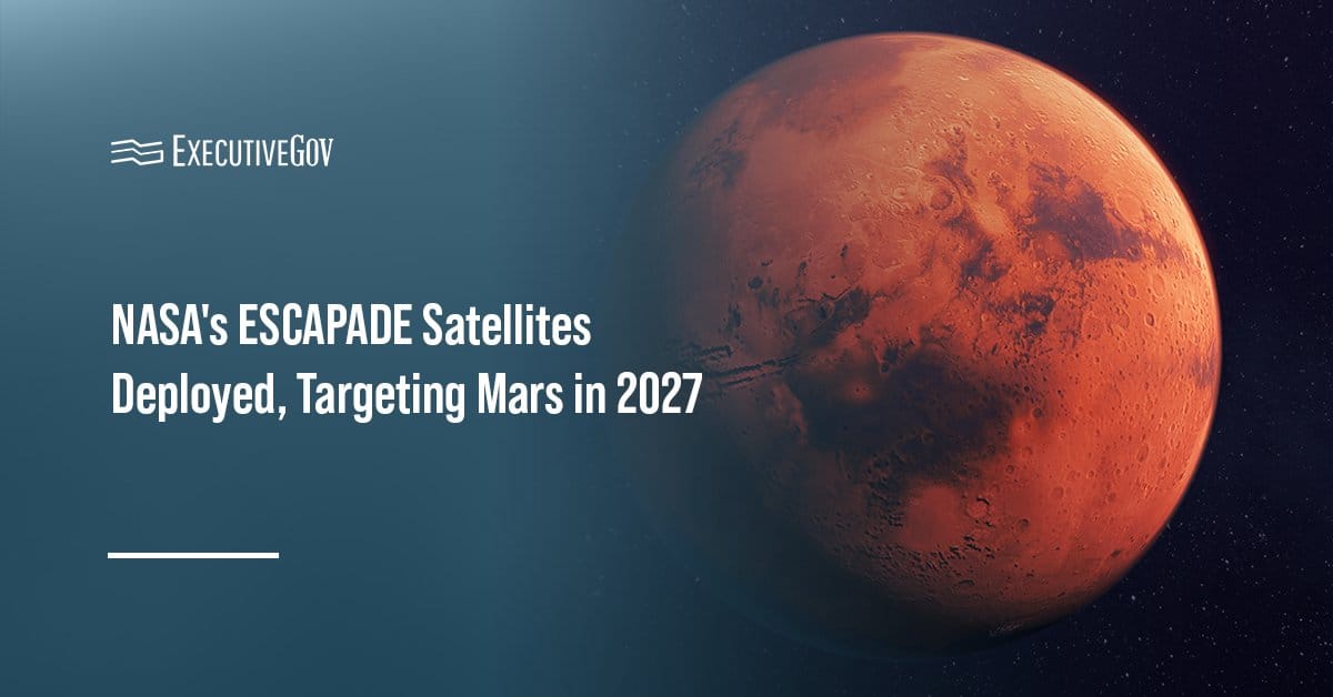 Mars. NASA’s twin ESCAPADE spacecraft were deployed in MEO after a New Glenn launch.