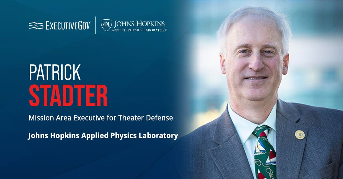 APL's Patrick Stadter. Patrick Stadter was appointed the mission area executive for theater defense at Johns Hopkins APL.