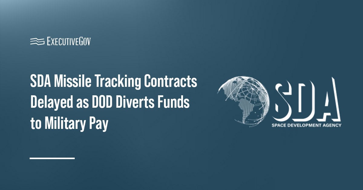 Space Development Agency logo. The DOD has redirected SDA Tranche 3 satellite funding to cover troop salaries.