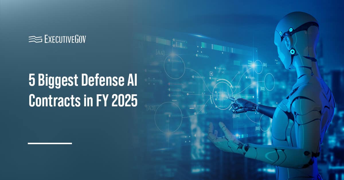 A robot. Check out the the five biggest federal contract awards involving defense AI technologies in FY 2025.