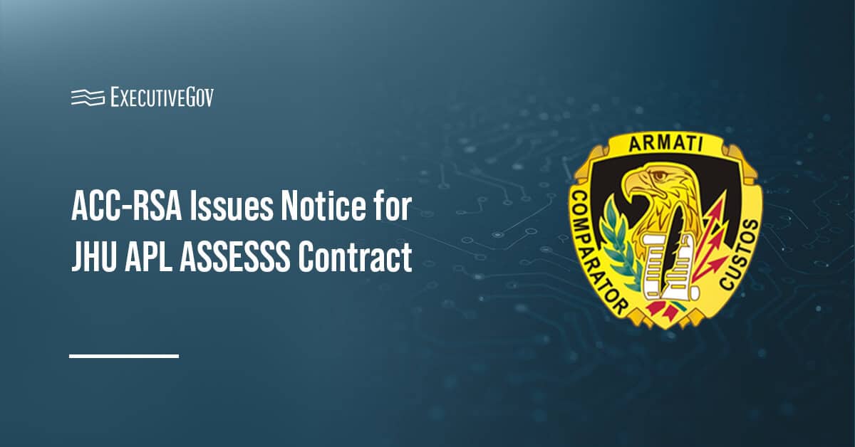 ACC seal. ACC-RSA has issued a notice for JHU APL ASSESSS contract.