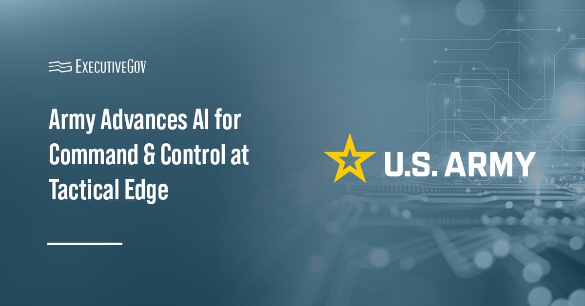 U.S. Army logo. The U.S. Army has begun advancing artificial intelligence for command and control at the tactical edge.