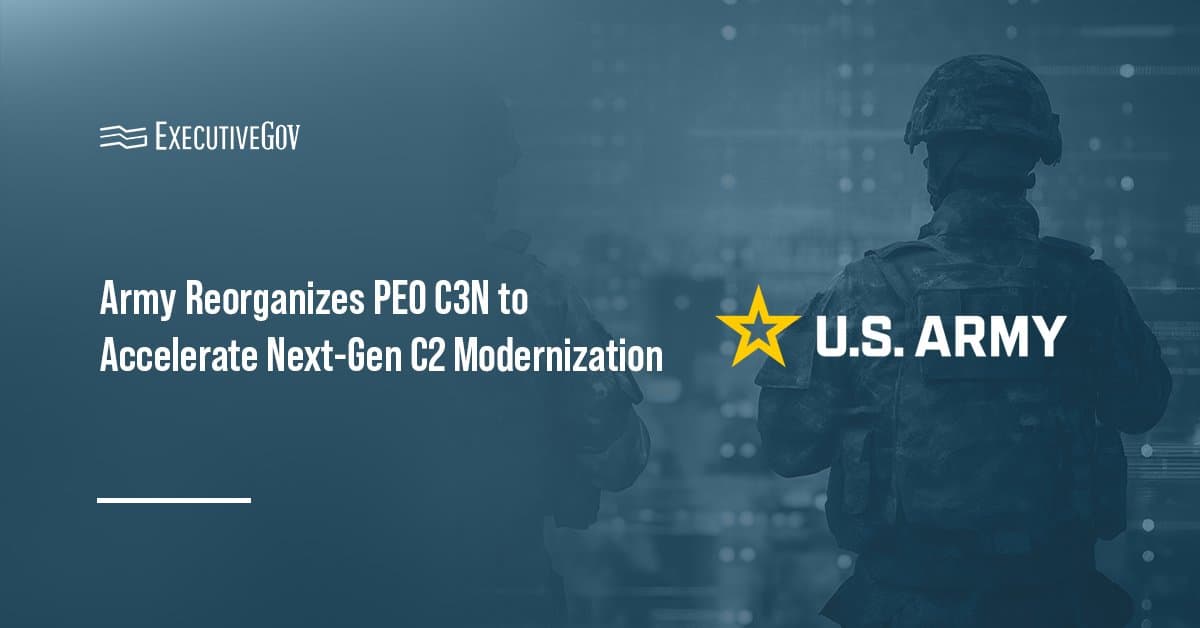 US Army logo. The Army is transitioning PEO C3N into capability-focused CPE C3N to accelerate C2 technology acquisitions.