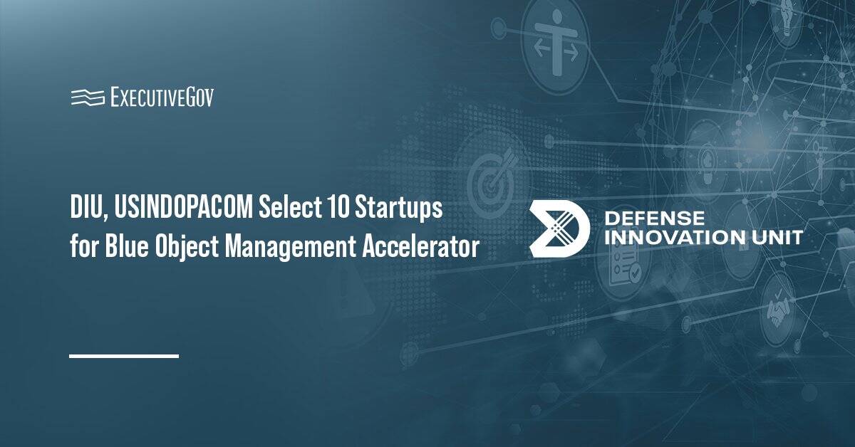 DIU logo. DIU has chosen 10 startup teams to participate in the first Blue Object Management Challenge Accelerator.