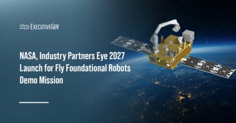 Artist concept of the FFR mission's robotic arm. NASA plans to launch the Fly Foundational Robots mission in late 2027.
