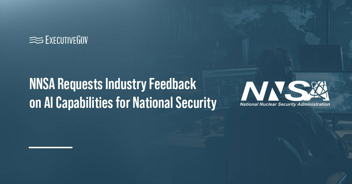 NNSA logo. NSNA issued a request for information to identify potential applications of artificial intelligence capabilities.
