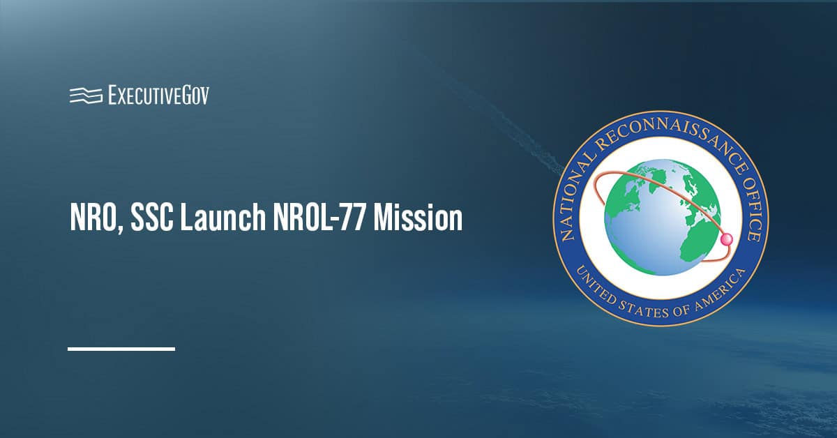 National Reconnaissance Office logo. NRO and SSC have launched the NROL-77 mission aboard a SpaceX Falcon 9 rocket.