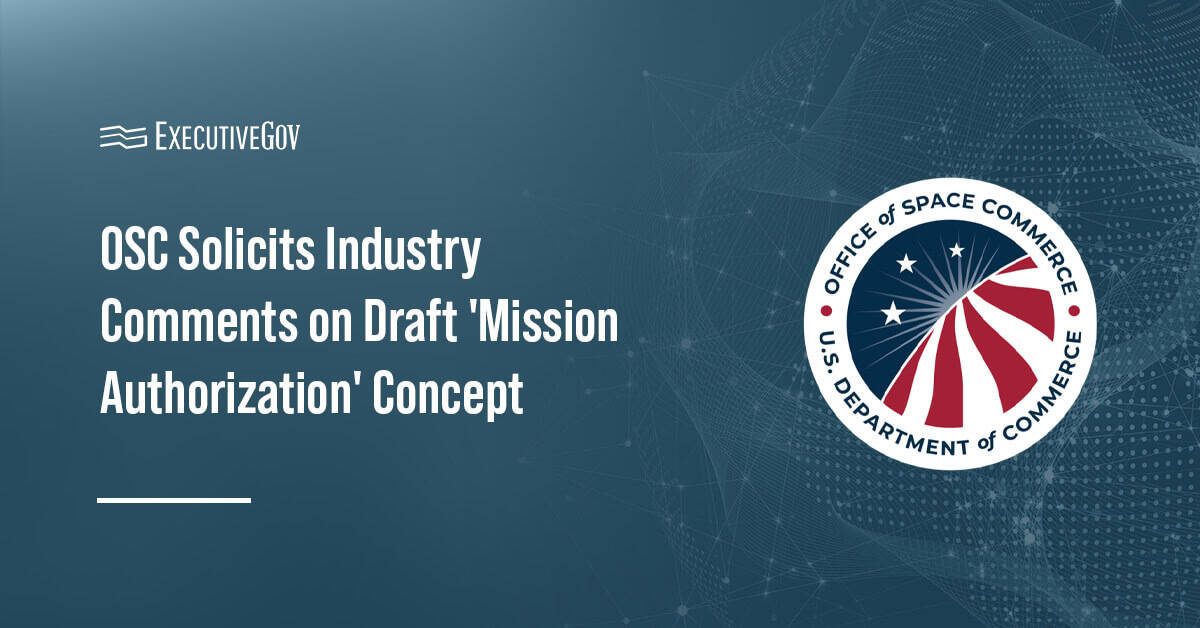 Office of Space Commerce logo. OSC is seeking industry input on its draft mission authorization concept.